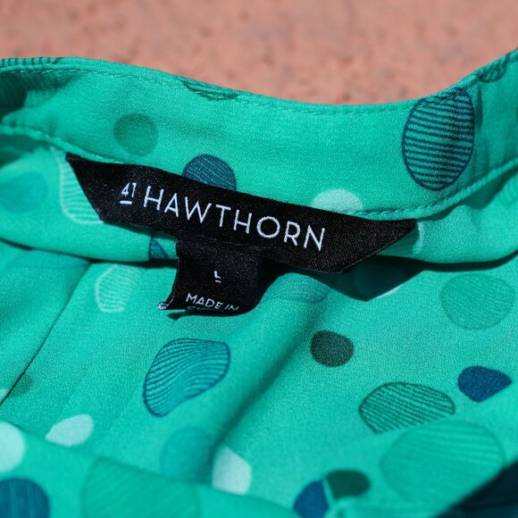 Green Sleeveless Polka Dot Blouse size L - Picture 2 of 2